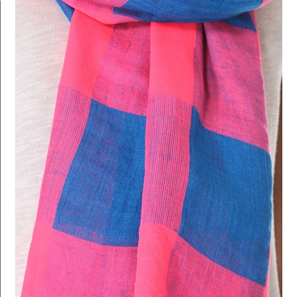 MARC By Marc Jacobs Stacey Gingham Scarf Blue/Pink - Picture 7 of 15
